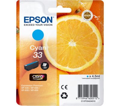 EPSON No. 33 Oranges Cyan Ink Cartridge EPSON No. 33 Oranges Cyan Ink Cartridge